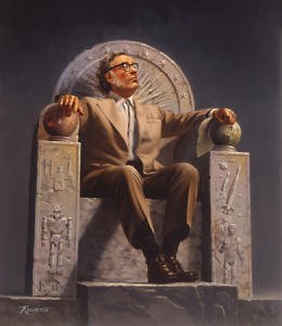 Isaac Asimov on Throne