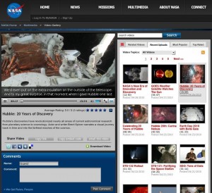 ΝΑΣΑ βίντεο σελίδα